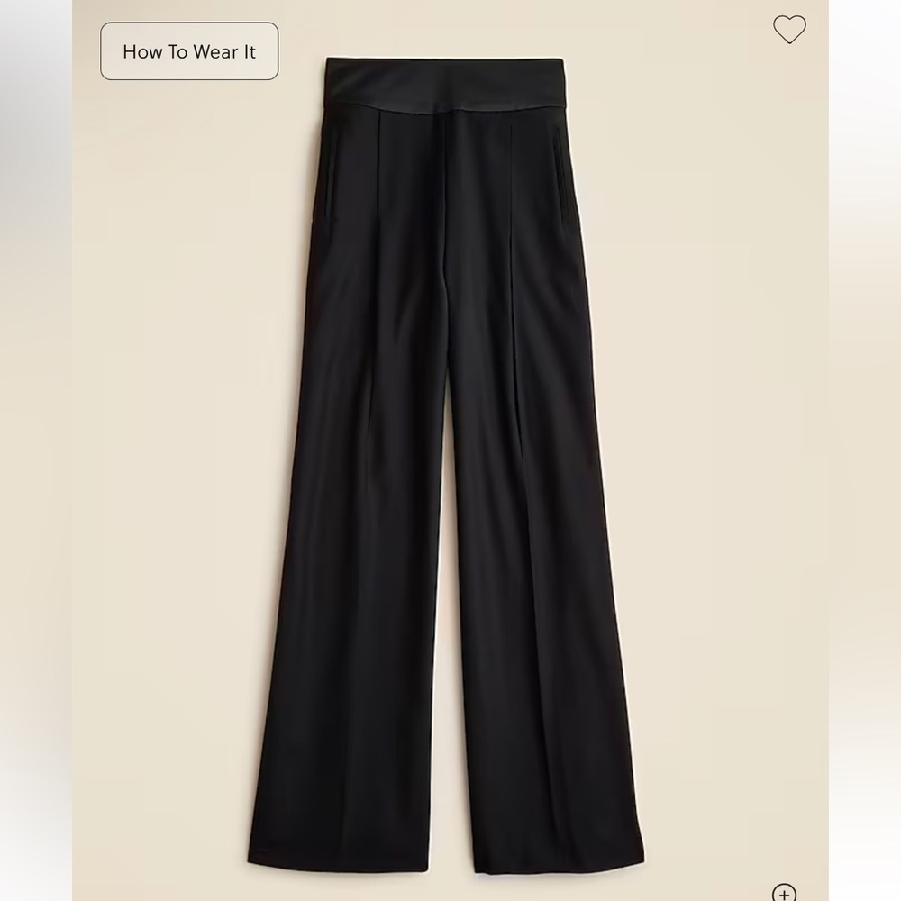 Jcrew Collection wide-leg trouser pant in tuxedo wool, NWT, size 12 - Picture 4 of 5